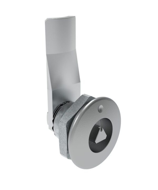 Southco Quarter-Turn Cam Latch, 7 mm Triangle Recess, 16mm (.63 in) Grip, Sealed, Zinc Alloy, Chrome Plated, Bright
