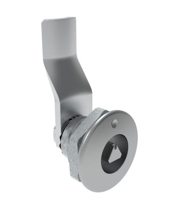 Southco Quarter-Turn Cam Latch, 7 mm Triangle Recess, 22mm (.87 in) Grip, Not Sealed, Zinc Alloy, Chrome Plated, Bright