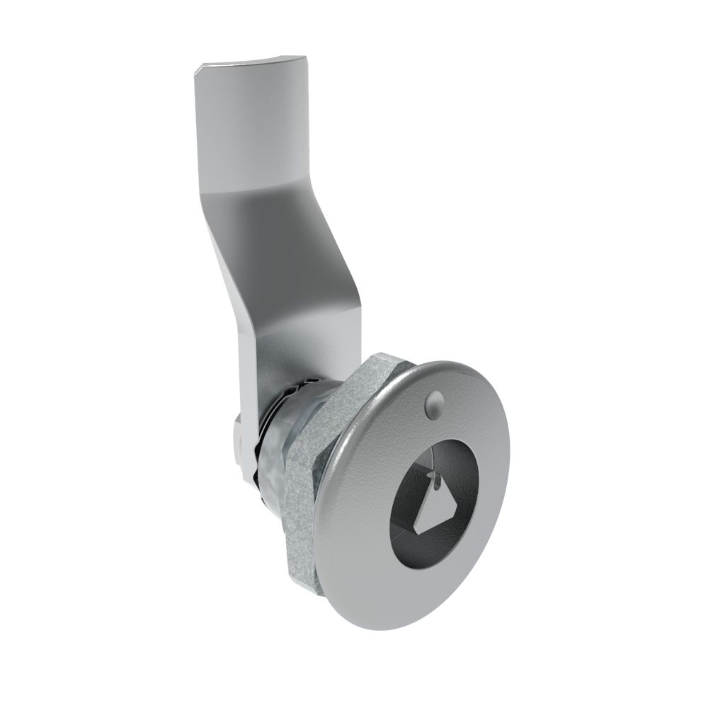 Southco Quarter-Turn Cam Latch, 7 mm Triangle Recess, 22mm (.87 in) Grip, Not Sealed, Zinc Alloy, Chrome Plated, Bright