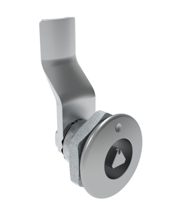 Southco Quarter-Turn Cam Latch, 7 mm Triangle Recess, 24mm (.94 in) Grip, Sealed, Zinc Alloy, Chrome Plated, Bright