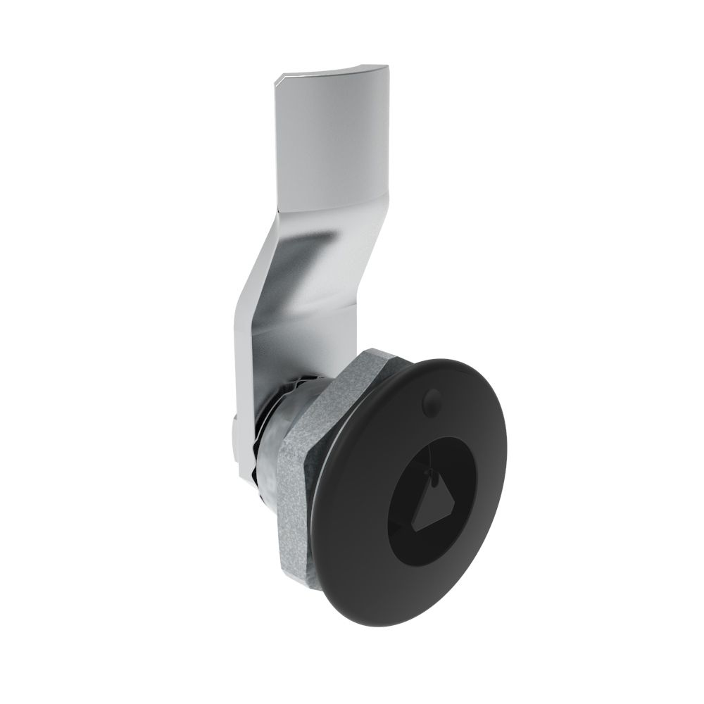 Southco Quarter-Turn Cam Latch, 7 mm Triangle Recess, 8mm (.31 in) Grip, Sealed, Zinc Alloy, Powder Coat, Black