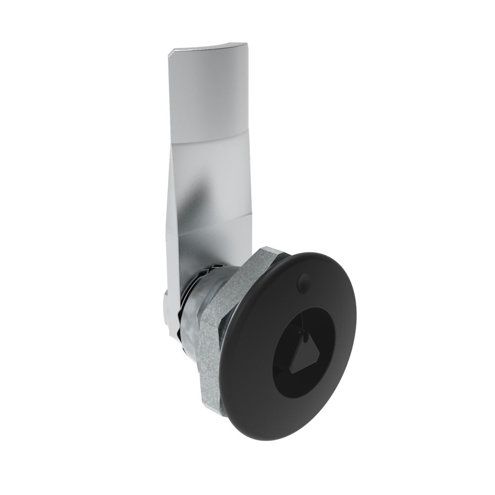 Southco Quarter-Turn Cam Latch, 7 mm Triangle Recess, 14mm (.55 in) Grip, Not Sealed, Zinc Alloy, Powder Coat, Black