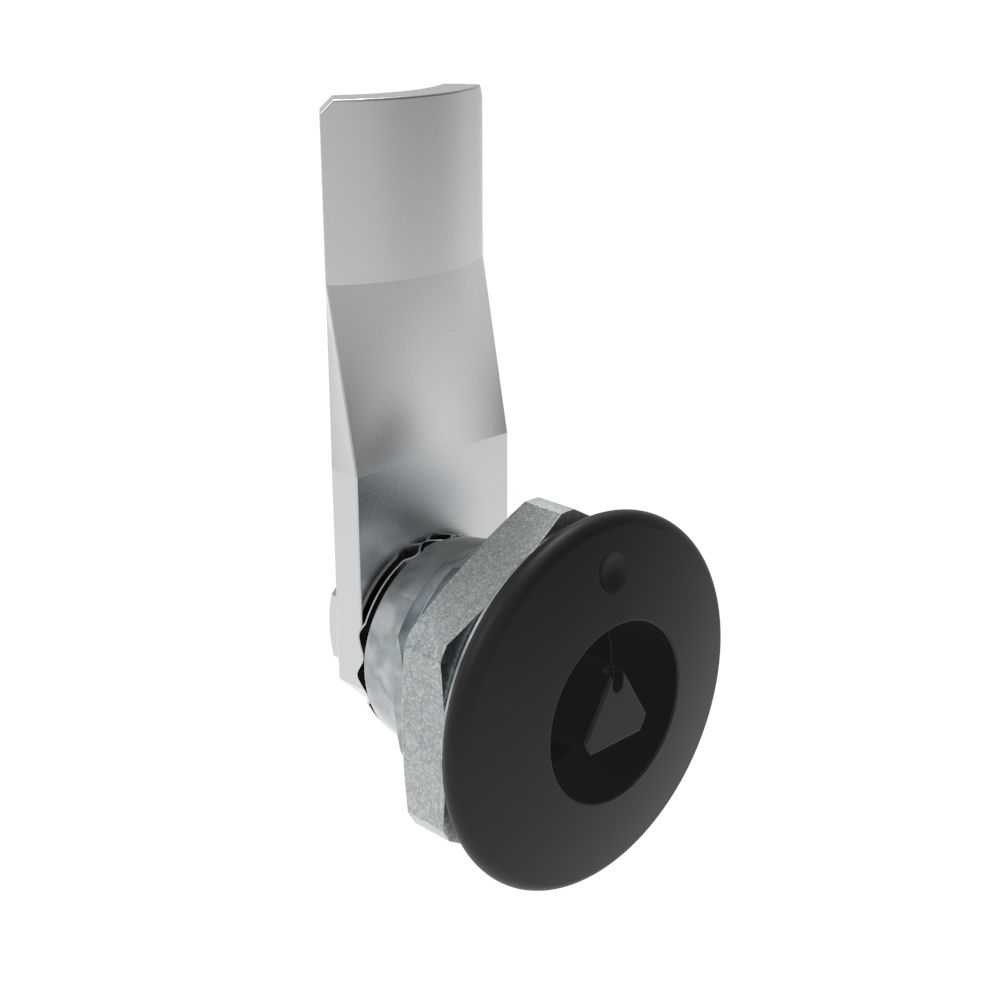 Southco Quarter-Turn Cam Latch, 7 mm Triangle Recess, 16mm (.63 in) Grip, Not Sealed, Zinc Alloy, Powder Coat, Black