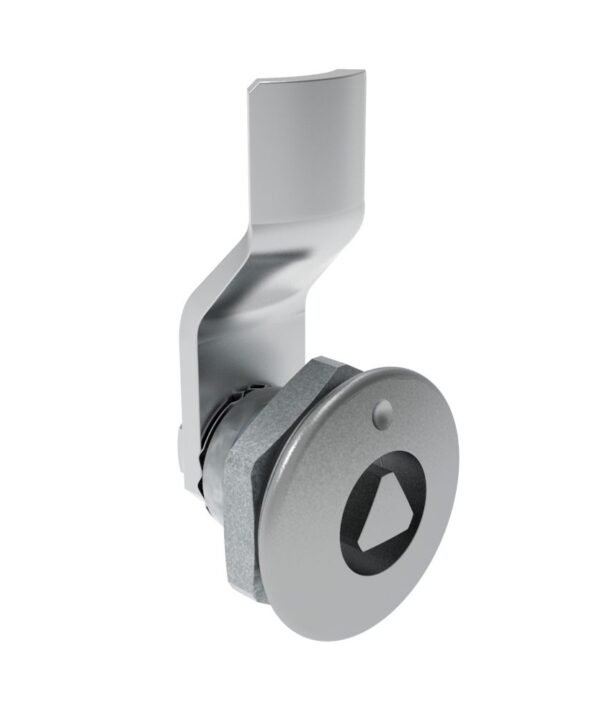 Southco Quarter-Turn Cam Latch, 8 mm Triangle Recess, 4mm (.16 in) Grip, Sealed, Zinc Alloy, Chrome Plated, Bright