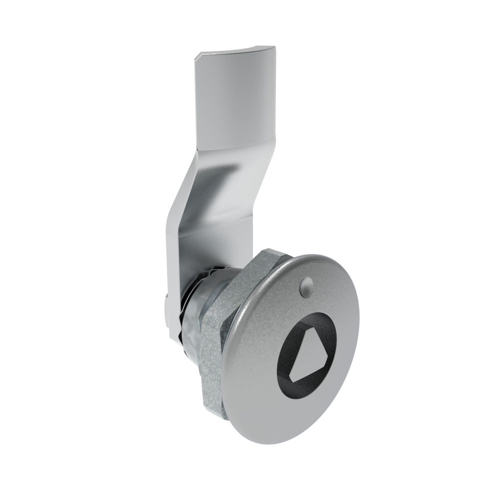 Southco Quarter-Turn Cam Latch, 8 mm Triangle Recess, 8mm (.31 in) Grip, Not Sealed, Zinc Alloy, Chrome Plated, Bright