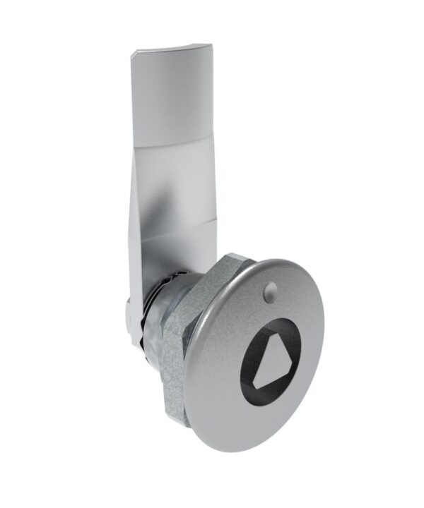 Southco Quarter-Turn Cam Latch, 8 mm Triangle Recess, 14mm (.55 in) Grip, Not Sealed, Zinc Alloy, Chrome Plated, Bright