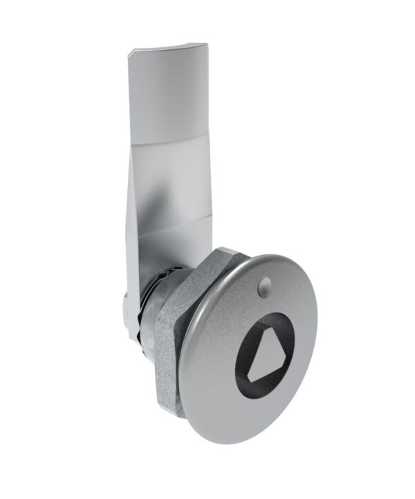 Southco Quarter-Turn Cam Latch, 8 mm Triangle Recess, 14mm (.55 in) Grip, Sealed, Zinc Alloy, Chrome Plated, Bright
