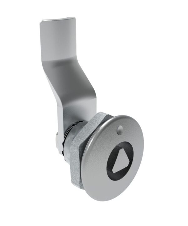Southco Quarter-Turn Cam Latch, 8 mm Triangle Recess, 24mm (.94 in) Grip, Sealed, Zinc Alloy, Chrome Plated, Bright