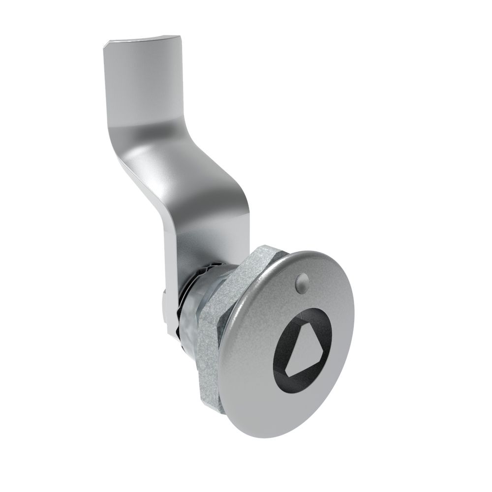 Southco Quarter-Turn Cam Latch, 8 mm Triangle Recess, 30mm (1.18 in) Grip, Not Sealed, Zinc Alloy, Chrome Plated, Bright