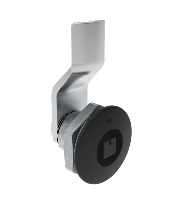Southco Quarter-Turn Cam Latch, 7 mm Square Recess, 4mm (.16 in) Grip, Sealed, Zinc Alloy, Powder Coat, Black