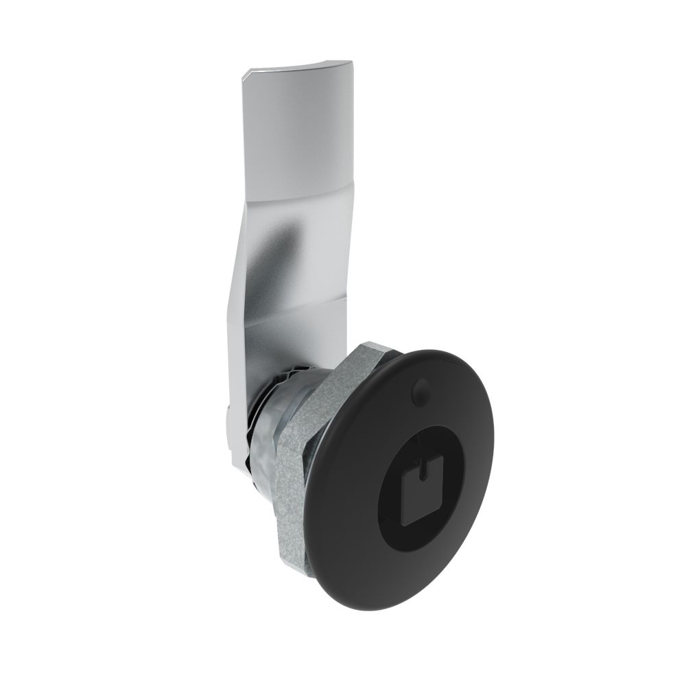 Southco Quarter-Turn Cam Latch, 7 mm Square Recess, 12mm (.47 in) Grip, Not Sealed, Zinc Alloy, Powder Coat, Black