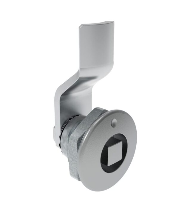 Southco Quarter-Turn Cam Latch, 8 mm Square, 2mm (.08 in) Grip, Not Sealed, Zinc Alloy, Chrome Plated, Bright