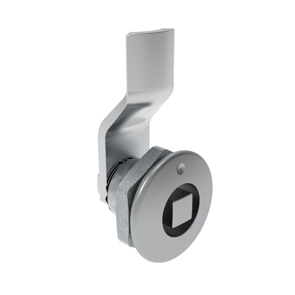 Southco Quarter-Turn Cam Latch, 8 mm Square, 4mm (.16 in) Grip, Sealed, Zinc Alloy, Chrome Plated, Bright