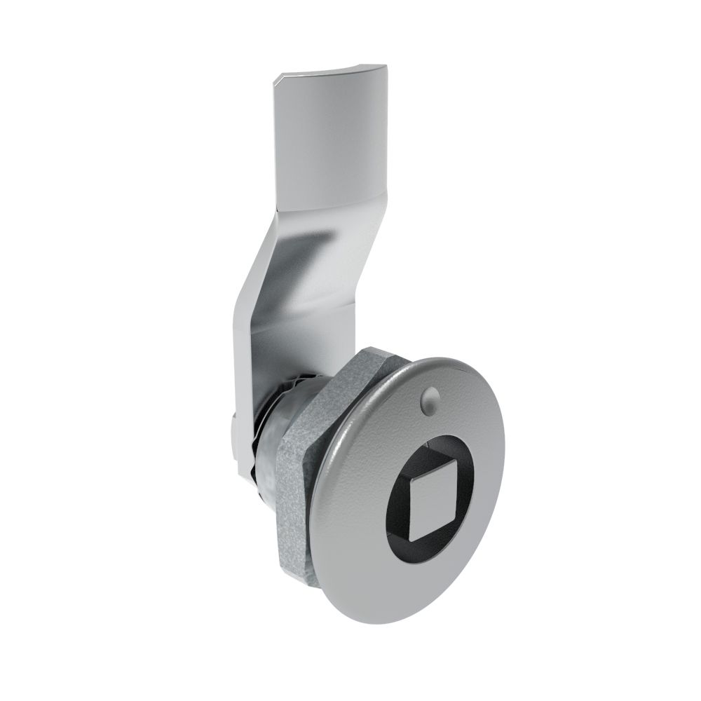 Southco Quarter-Turn Cam Latch, 8 mm Square, 8mm (.31 in) Grip, Sealed, Zinc Alloy, Chrome Plated, Bright