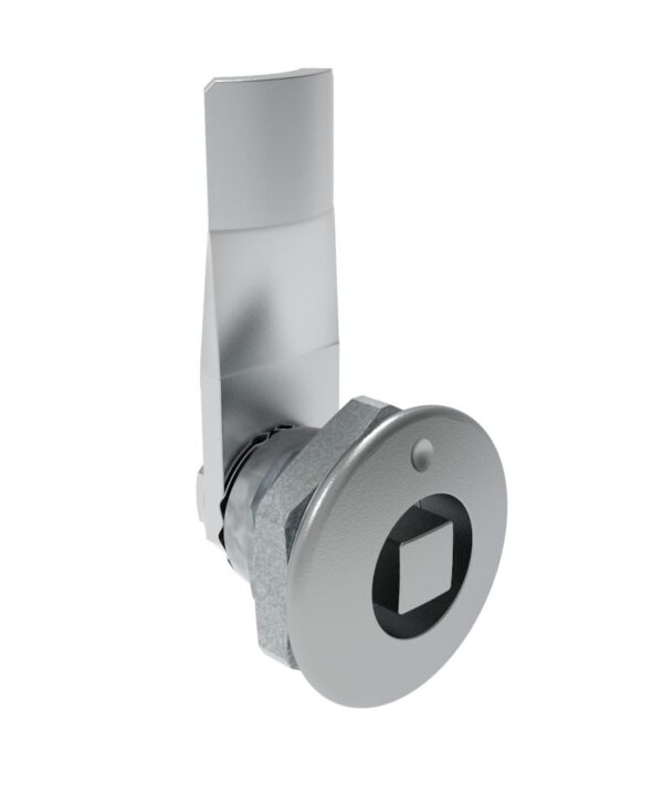 Southco Quarter-Turn Cam Latch, 8 mm Square, 14mm (.55 in) Grip, Not Sealed, Zinc Alloy, Chrome Plated, Bright