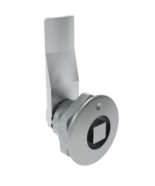 Southco Quarter-Turn Cam Latch, 8 mm Square, 16mm (.63 in) Grip, Not Sealed, Zinc Alloy, Chrome Plated, Bright