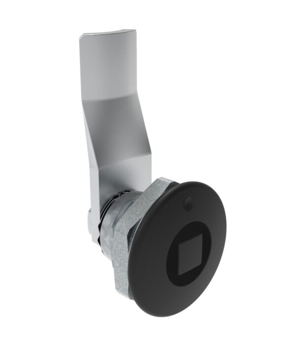 Southco Quarter-Turn Cam Latch, 8 mm Square, 18mm (.71 in) Grip, Not Sealed, Zinc Alloy, Powder Coat, Black