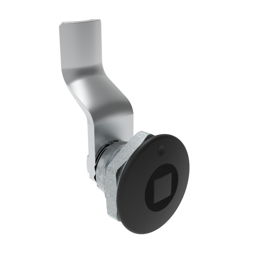 Southco Quarter-Turn Cam Latch, 8 mm Square, 28mm (1.10 in) Grip, Not Sealed, Zinc Alloy, Powder Coat, Black