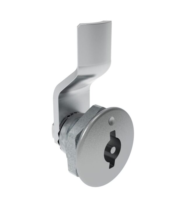 Southco Quarter-Turn Cam Latch, 3 mm Double Bitted Recess, 2mm (.08 in) Grip, Not Sealed, Zinc Alloy, Chrome Plated, Bright