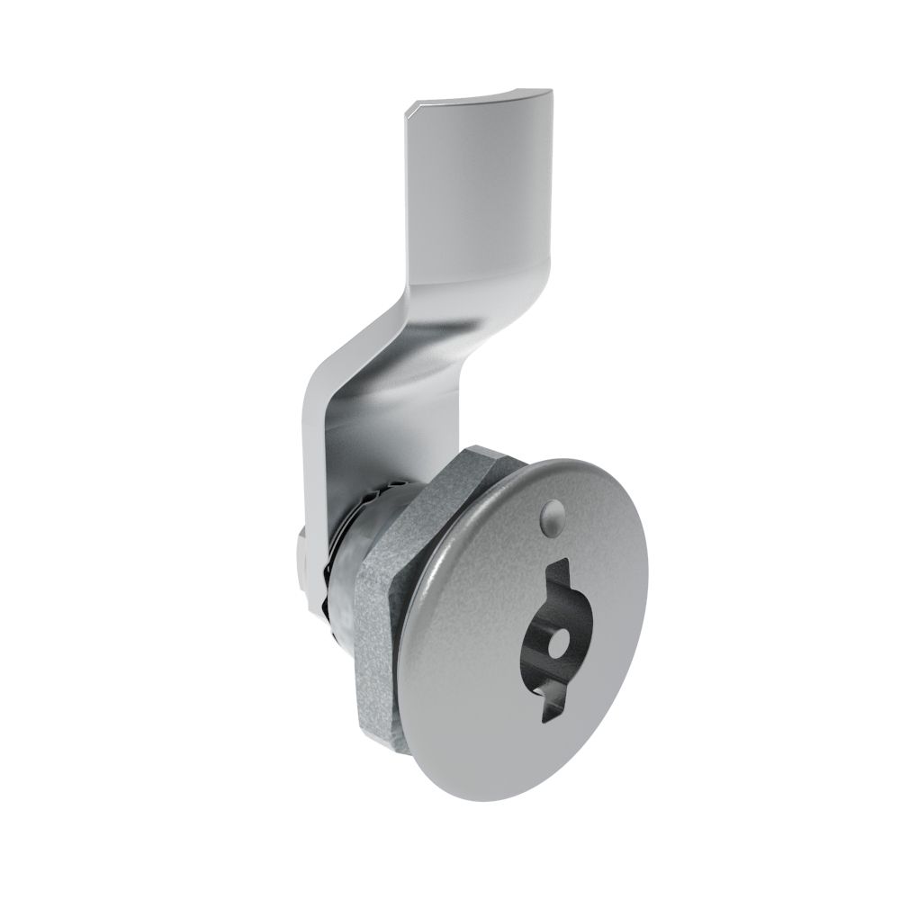 Southco Quarter-Turn Cam Latch, 3 mm Double Bitted Recess, 2mm (.08 in) Grip, Sealed, Zinc Alloy, Chrome Plated, Bright