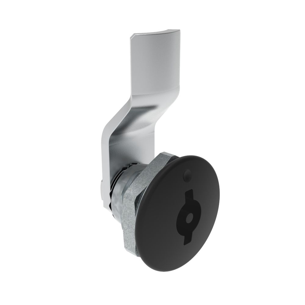 Southco Quarter-Turn Cam Latch, 3 mm Double Bitted Recess, 4mm (.16 in) Grip, Not Sealed, Zinc Alloy, Powder Coat, Black