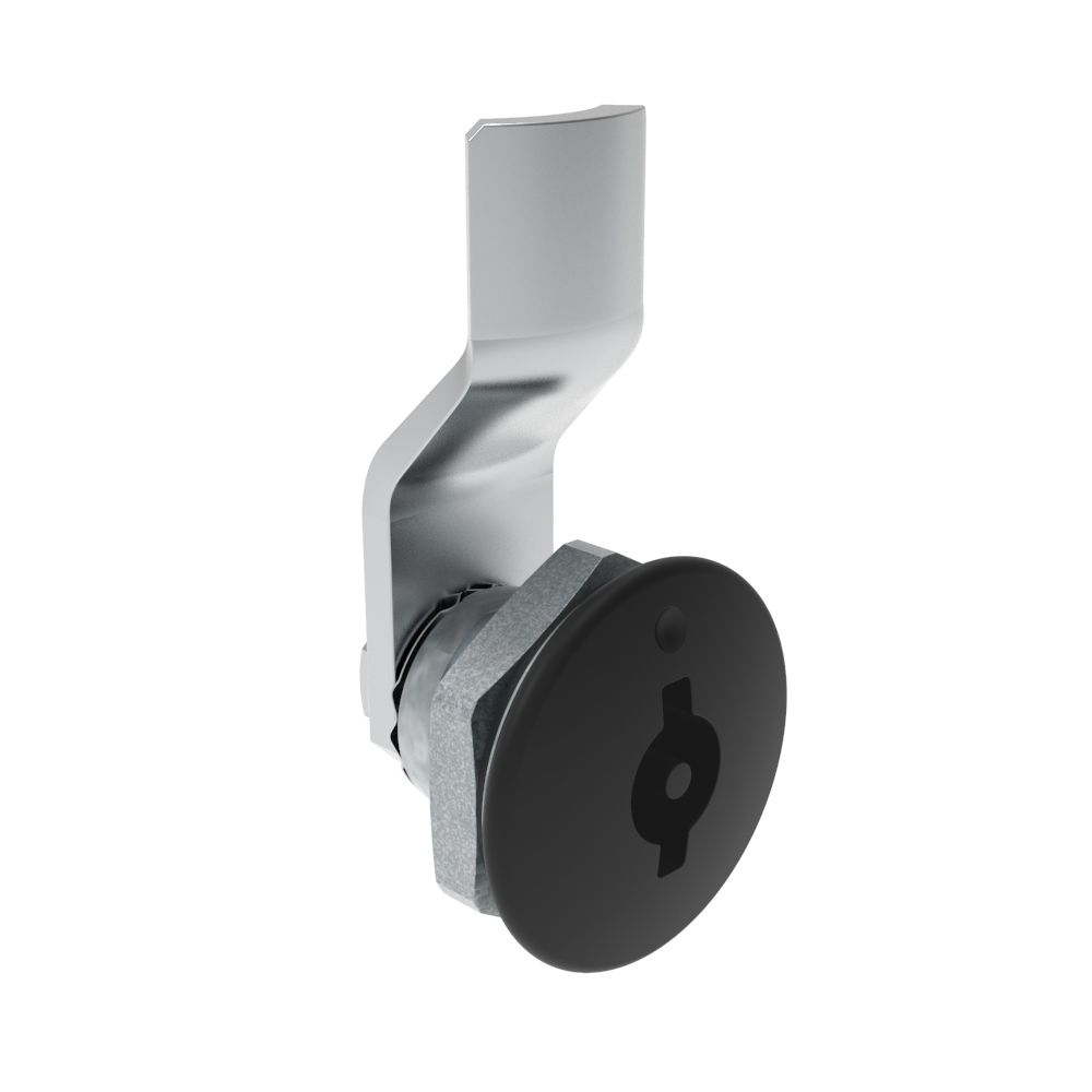 Southco Quarter-Turn Cam Latch, 3 mm Double Bitted Recess, 4mm (.16 in) Grip, Sealed, Zinc Alloy, Powder Coat, Black