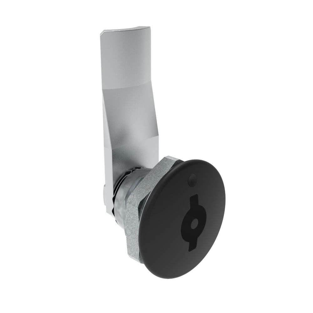 Southco Quarter-Turn Cam Latch, 3 mm Double Bitted Recess, 16mm (.63 in) Grip, Not Sealed, Zinc Alloy, Powder Coat, Black