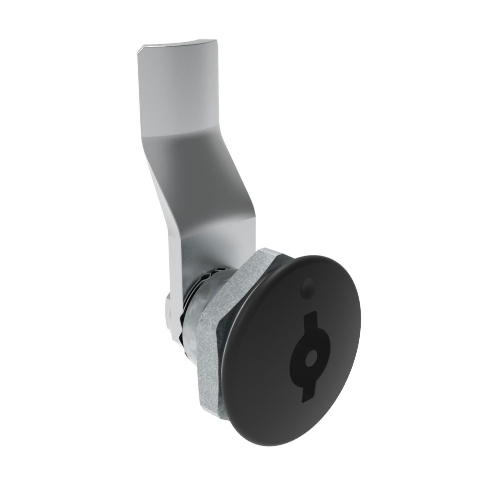 Southco Quarter-Turn Cam Latch, 3 mm Double Bitted Recess, 22mm (.87 in) Grip, Sealed, Zinc Alloy, Powder Coat, Black