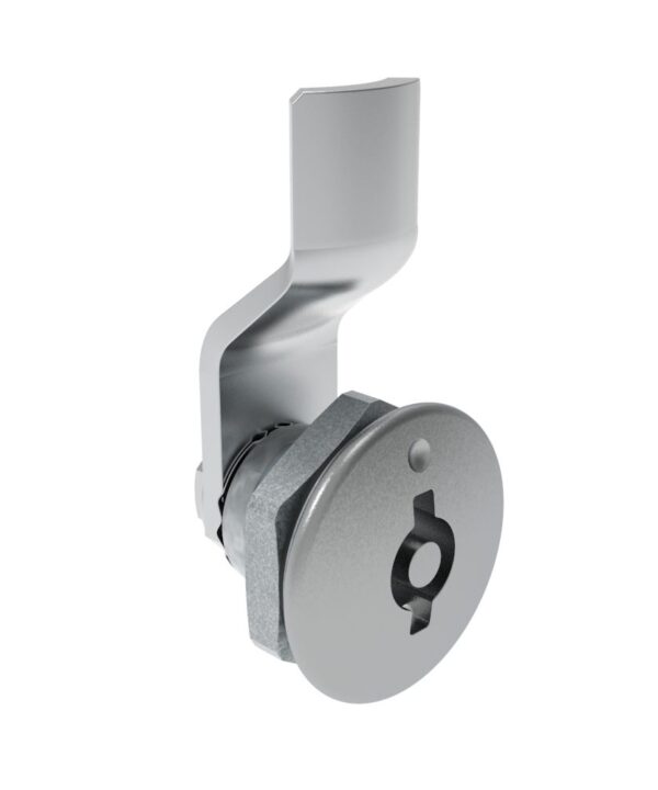 Southco Quarter-Turn Cam Latch, 5 mm Double Bitted Recess, 2mm (.08 in) Grip, Sealed, Zinc Alloy, Chrome Plated, Bright