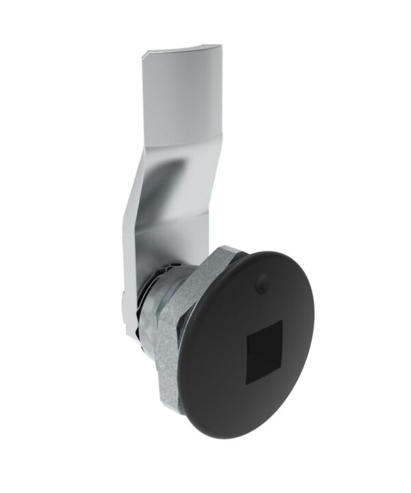 Southco Quarter-Turn Cam Latch, 8 mm Square Recess, 10mm (.39 in) Grip, Not Sealed, Zinc Alloy, Powder Coat, Black