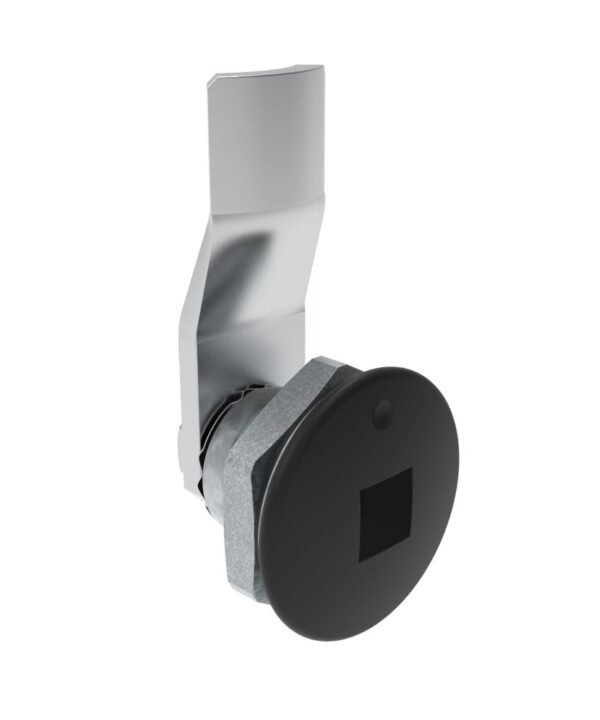 Southco Quarter-Turn Cam Latch, 8 mm Square Recess, 10mm (.39 in) Grip, Sealed, Zinc Alloy, Powder Coat, Black