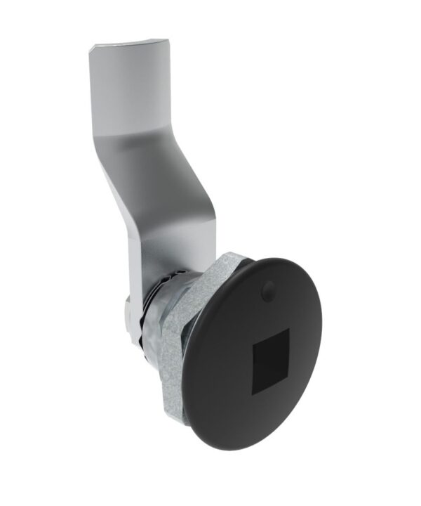 Southco Quarter-Turn Cam Latch, 8 mm Square Recess, 24mm (.94 in) Grip, Not Sealed, Zinc Alloy, Powder Coat, Black