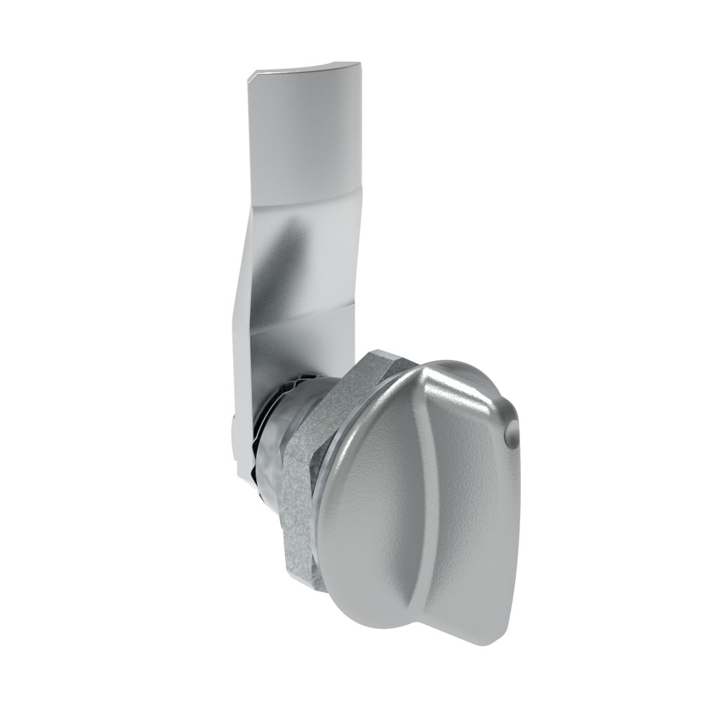 Southco Quarter-Turn Cam Latch, Short wing, 12mm (.47 in) Grip, Not Sealed, Zinc Alloy, Chrome Plated, Bright