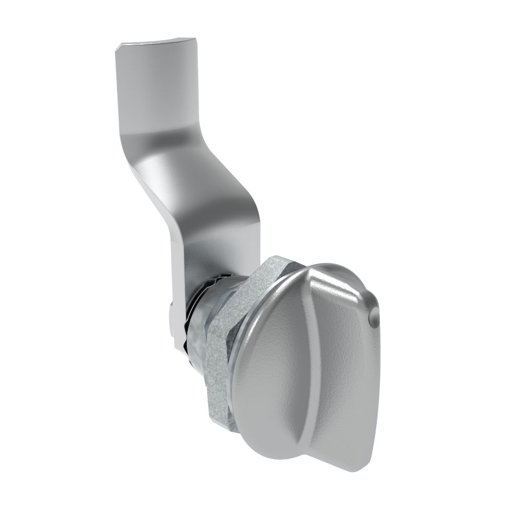 Southco Quarter-Turn Cam Latch, Short wing, 28mm (1.10 in) Grip, Not Sealed, Zinc Alloy, Chrome Plated, Bright