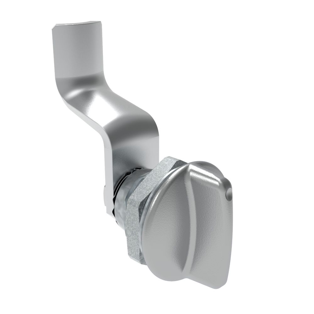 Southco Quarter-Turn Cam Latch, Short wing, 36mm (1.42 in) Grip, Not Sealed, Zinc Alloy, Chrome Plated, Bright