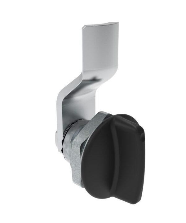 Southco Quarter-Turn Cam Latch, Short wing, 2mm (.08 in) Grip, Not Sealed, Zinc Alloy, Powder Coat, Black