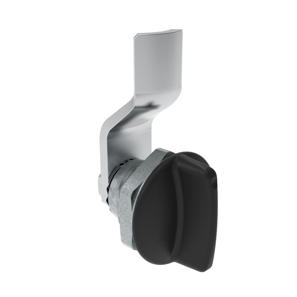 Southco Quarter-Turn Cam Latch, Short wing, 2mm (.08 in) Grip, Not Sealed, Zinc Alloy, Powder Coat, Black