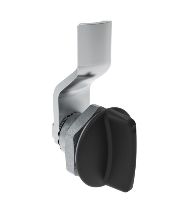 Southco Quarter-Turn Cam Latch, Short wing, 2mm (.08 in) Grip, Sealed, Zinc Alloy, Powder Coat, Black