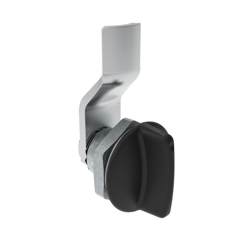 Southco Quarter-Turn Cam Latch, Short wing, 4mm (.16 in) Grip, Sealed, Zinc Alloy, Powder Coat, Black