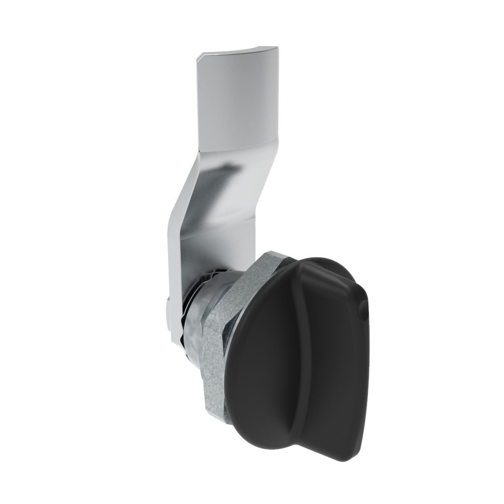 Southco Quarter-Turn Cam Latch, Short wing, 8mm (.31 in) Grip, Not Sealed, Zinc Alloy, Powder Coat, Black