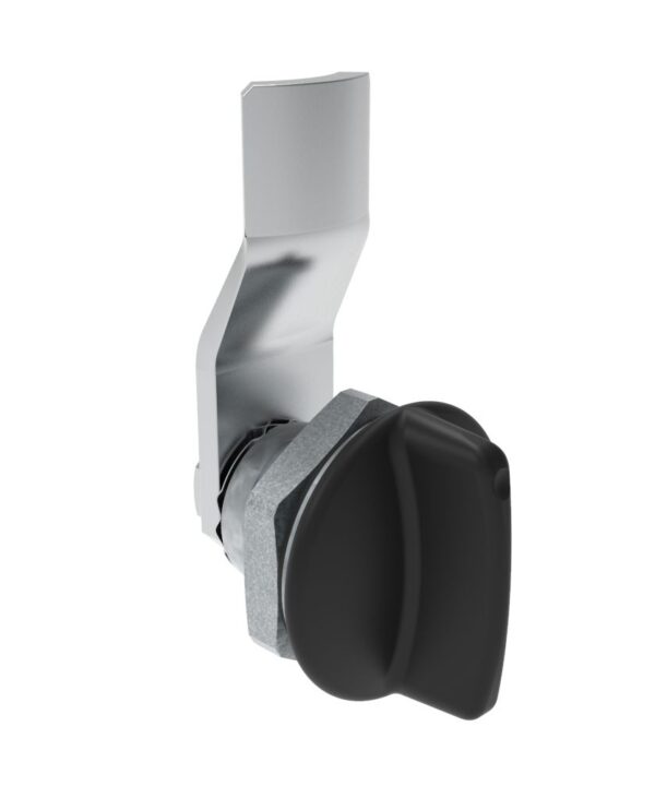 Southco Quarter-Turn Cam Latch, Short wing, 8mm (.31 in) Grip, Sealed, Zinc Alloy, Powder Coat, Black