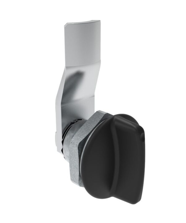 Southco Quarter-Turn Cam Latch, Short wing, 10mm (.39 in) Grip, Sealed, Zinc Alloy, Powder Coat, Black