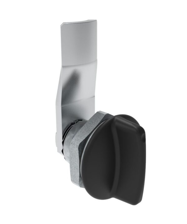 Southco Quarter-Turn Cam Latch, Short wing, 12mm (.47 in) Grip, Sealed, Zinc Alloy, Powder Coat, Black