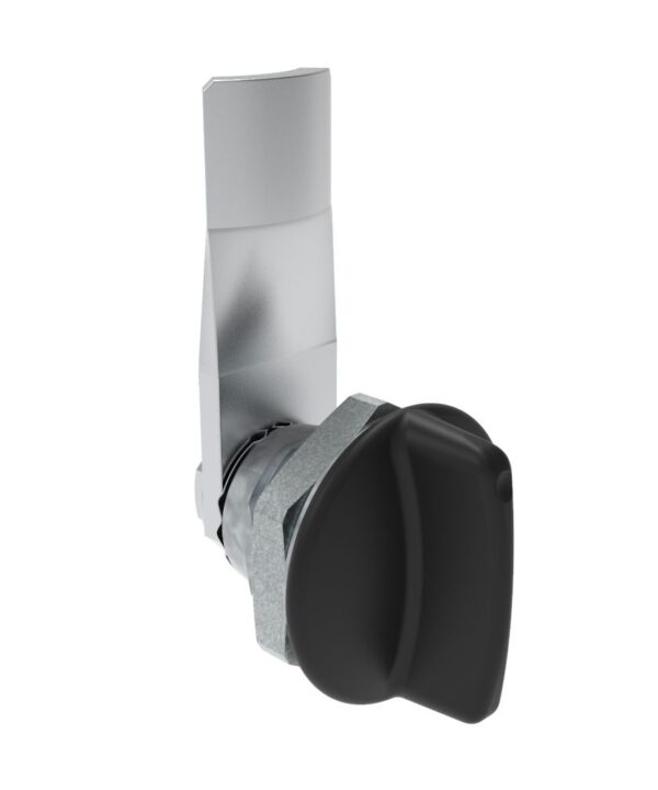 Southco Quarter-Turn Cam Latch, Short wing, 14mm (.55 in) Grip, Not Sealed, Zinc Alloy, Powder Coat, Black