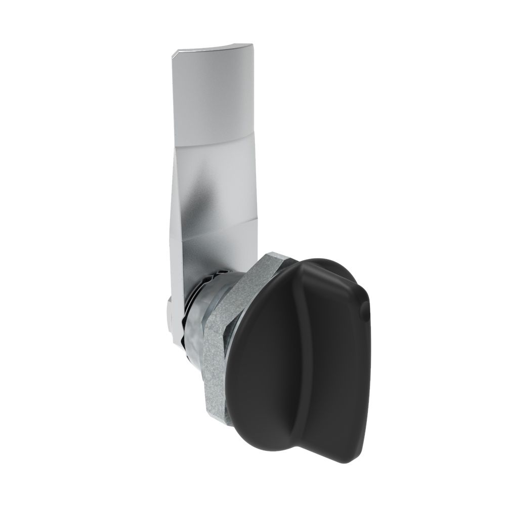 Southco Quarter-Turn Cam Latch, Short wing, 14mm (.55 in) Grip, Not Sealed, Zinc Alloy, Powder Coat, Black