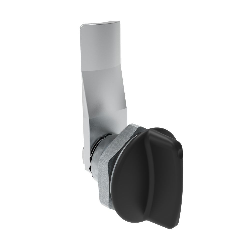 Southco Quarter-Turn Cam Latch, Short wing, 16mm (.63 in) Grip, Sealed, Zinc Alloy, Powder Coat, Black