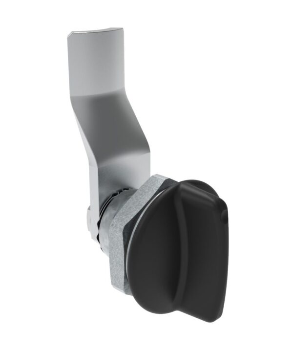 Southco Quarter-Turn Cam Latch, Short wing, 22mm (.87 in) Grip, Sealed, Zinc Alloy, Powder Coat, Black