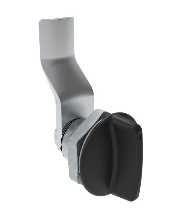 Southco Quarter-Turn Cam Latch, Short wing, 24mm (.94 in) Grip, Sealed, Zinc Alloy, Powder Coat, Black