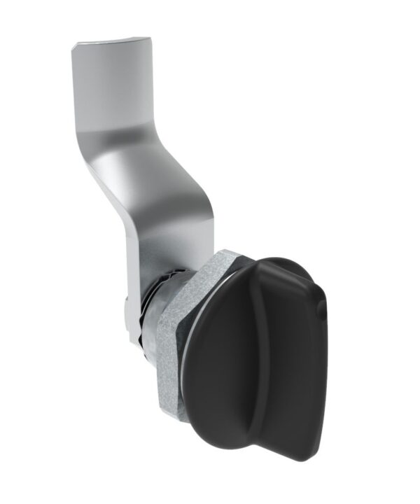 Southco Quarter-Turn Cam Latch, Short wing, 28mm (1.10 in) Grip, Sealed, Zinc Alloy, Powder Coat, Black