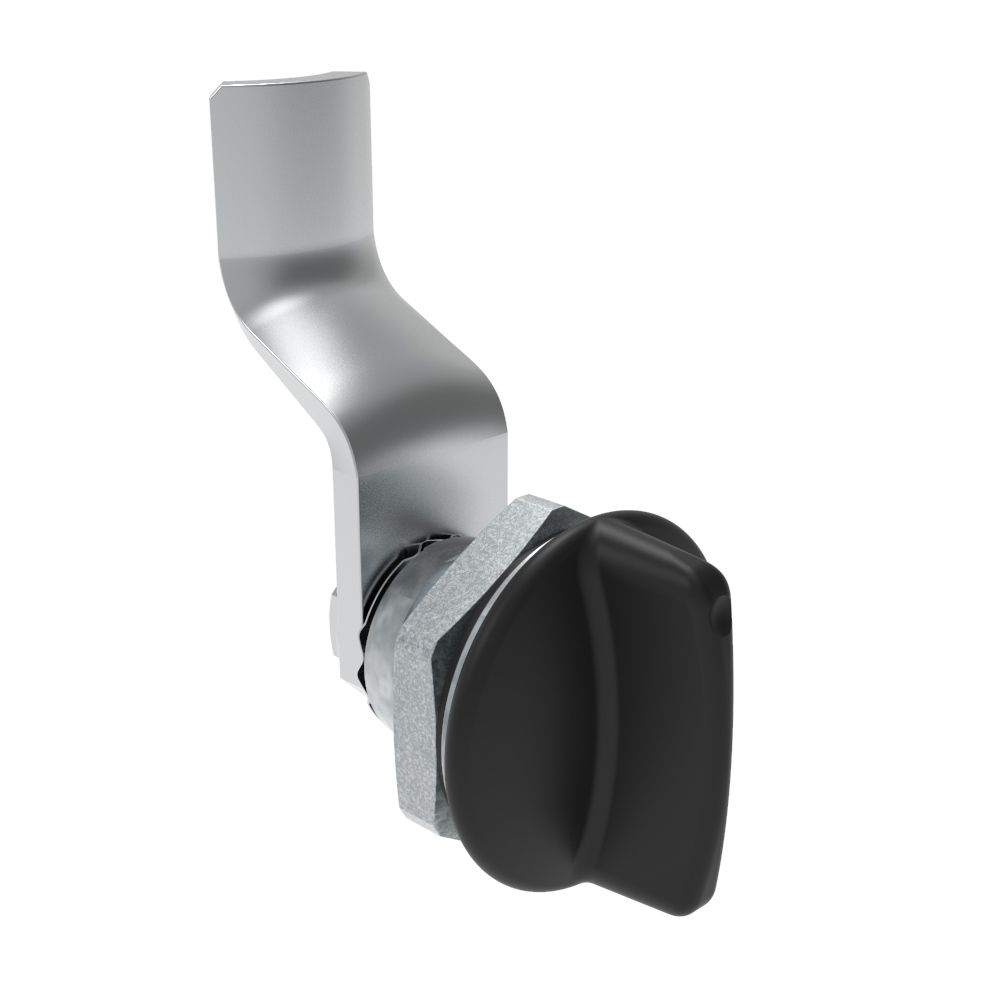Southco Quarter-Turn Cam Latch, Short wing, 30mm (1.18 in) Grip, Sealed, Zinc Alloy, Powder Coat, Black
